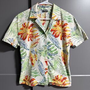 Iceberg Jeans Women Camp Hawaiian Button Up Shirt Multicolor US Small